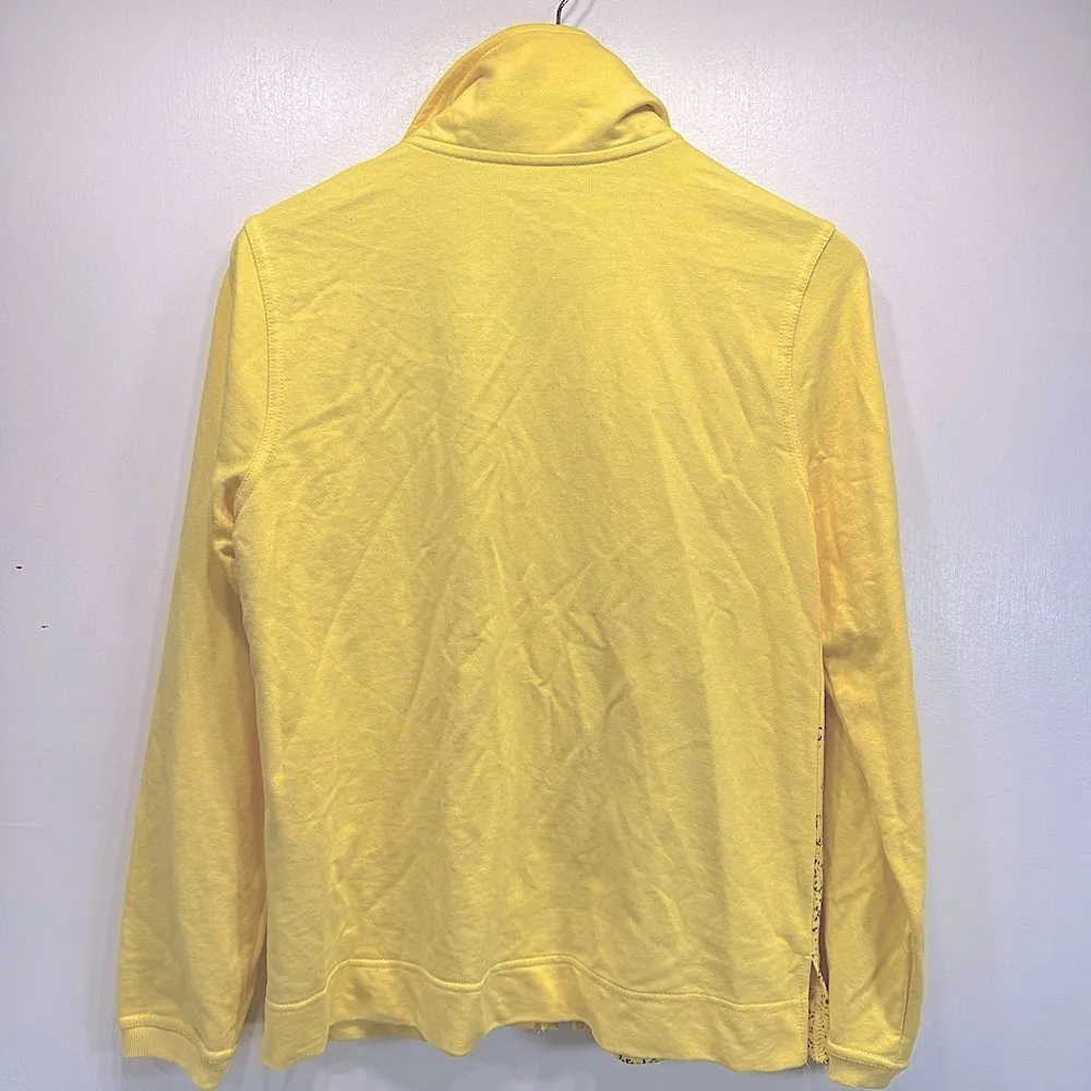 Three Hearts Yellow Zip Front Jacket with Metallic Silver Studded Butterflies M - Image 2