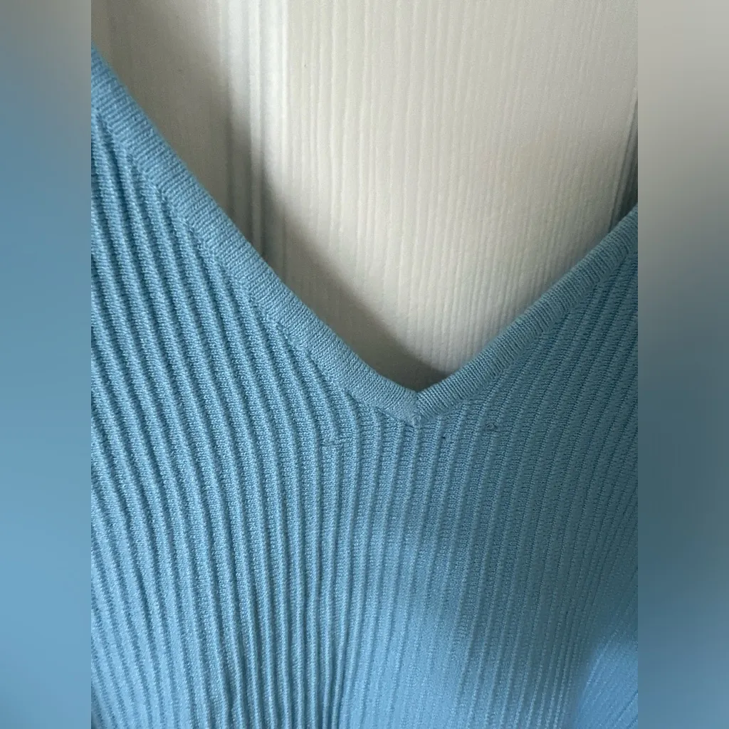 Another Love Blue Ribbed Fitted Tank Top Size XL - Image 7