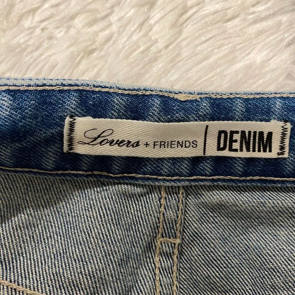 Lovers + Friends High Rise Straight Leg Jeans in Blue Size 29 - Image 6