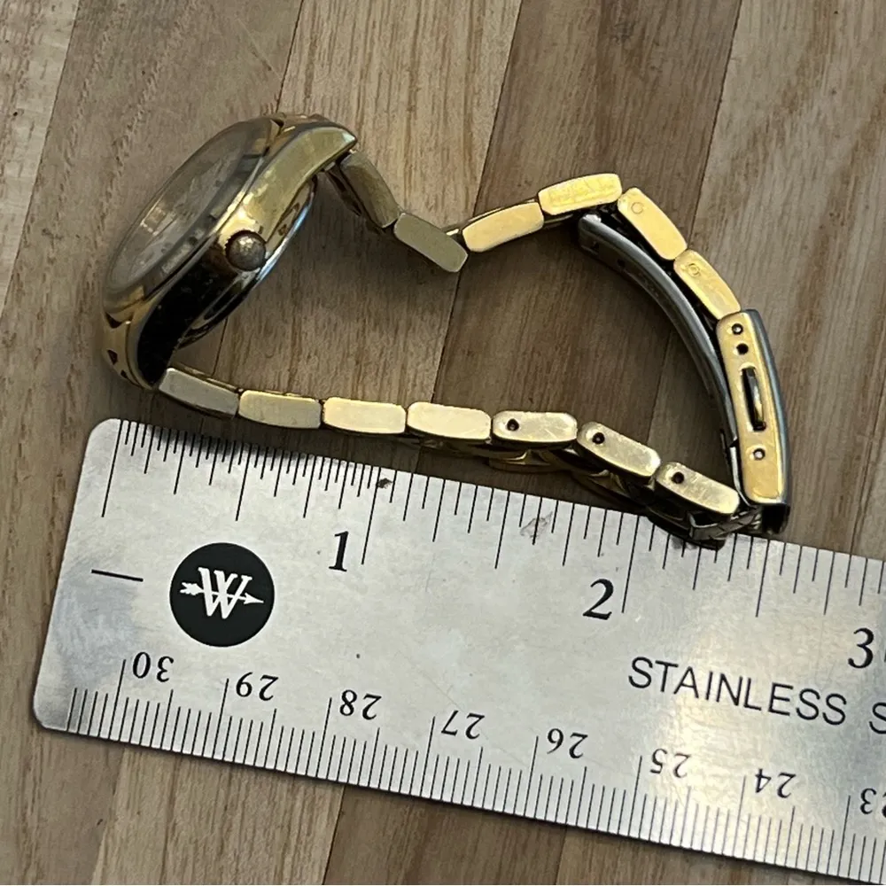 Timex Ladies Watch Indiglo Pearlescent Dial Gold Tone Bracelet Date Window - Image 10