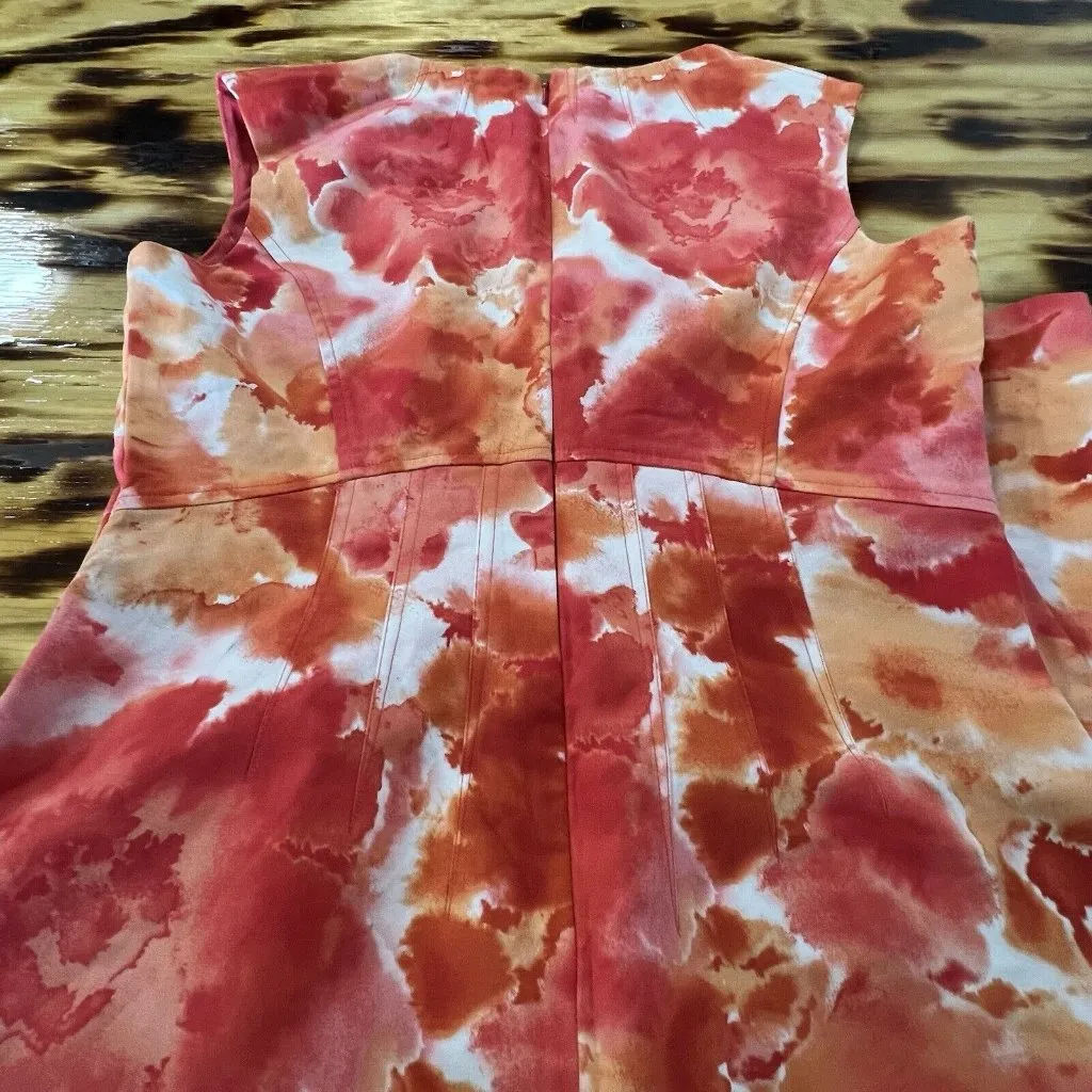 Jones New York size‎ 8 stretch Dress Zip Back Colorful Day Event Business Casual - Image 8