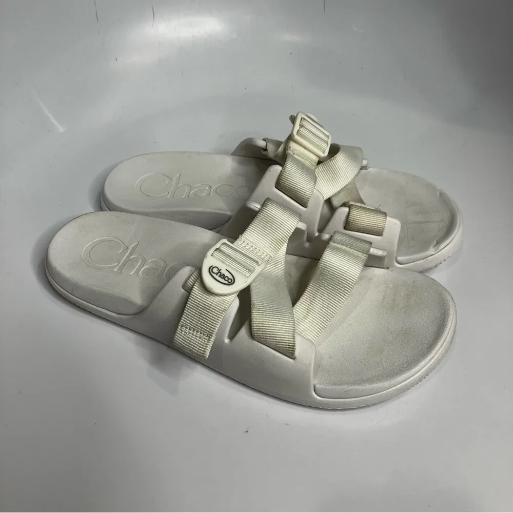 Chaco chillos slides sandals all‎ white size 10 - Image 3