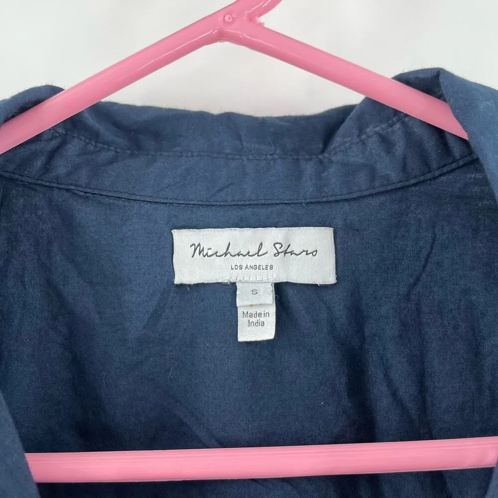 NEW MICHAEL STARS Dress Size Small Bernadette Navy Eyelet Cotton Shirtdress NWOT - Image 5