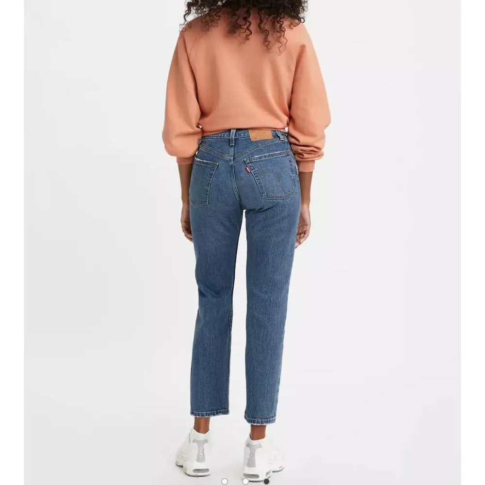 Levi's Premium 501 Original Cropped Womens Jeans High Rise Blue W 26  L 26 NWT - Image 2