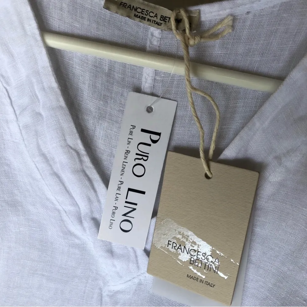 Francesca Bettini White Linen Maxi Dress Size S - Image 9