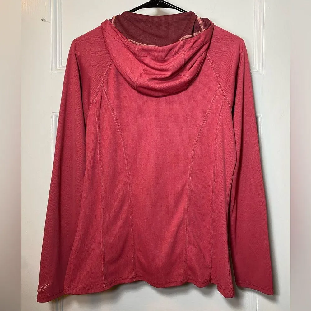 KUHL Full Zip Lightweight Hooded Sweatshirt Outdoor Athleisure Pink Sz Medium - Image 11