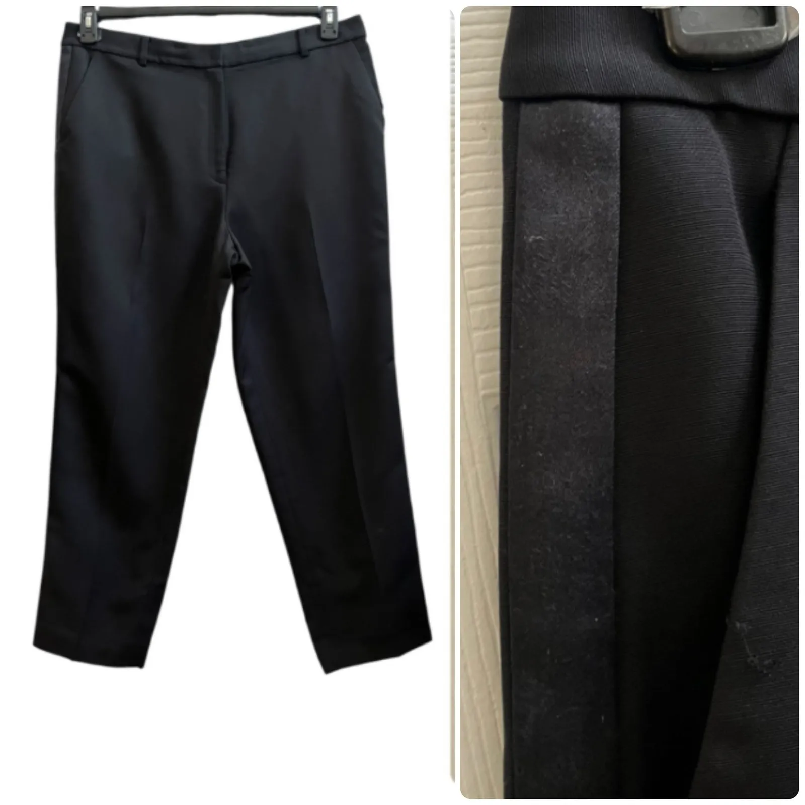 St John Black Wool Blend Tuxedo Tailored Slim Straight Pant Size 14 Classic - Image 4