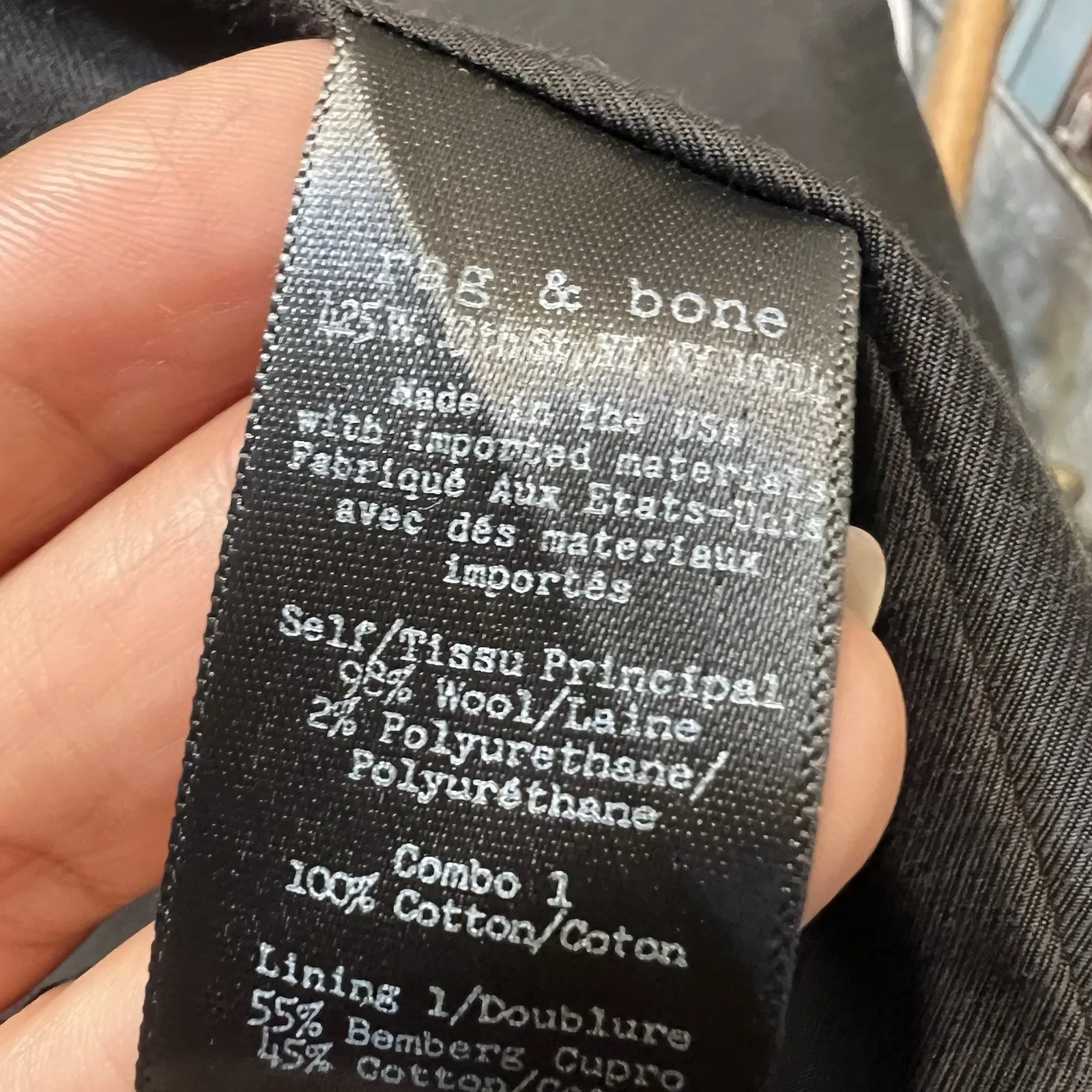 Rag Bone Women’s Francois Wool Crepe Vest Navy Size Large One Button Preppy City - Image 13