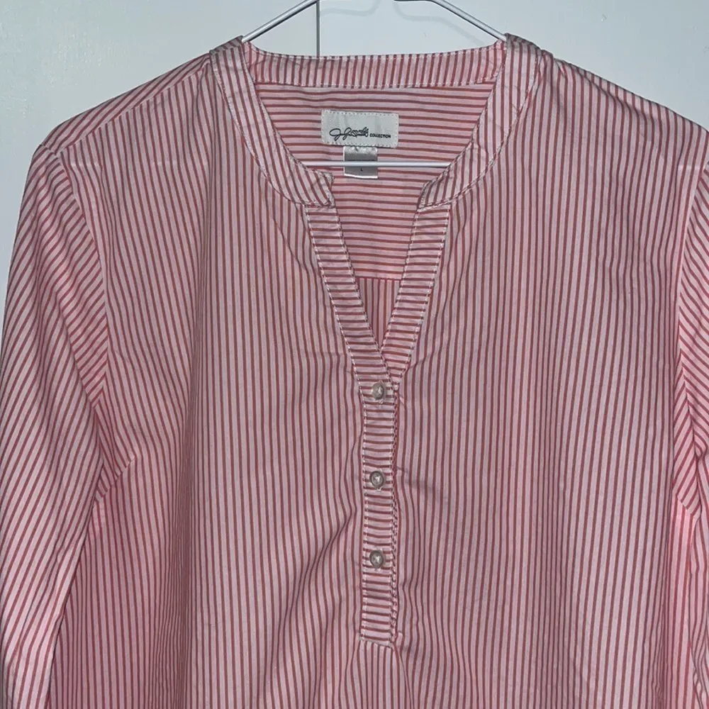 Jaqueline Smith Pink & White Striped V - Image 2