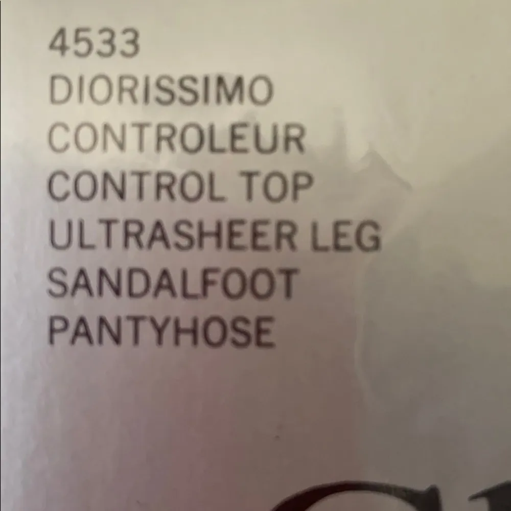 Christian Dior Control Top Ultra Sheer Leg Sandalfoot Pantyhose Size 1 Brown NWT - Image 3