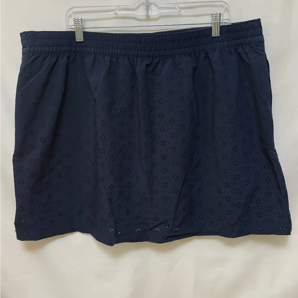 Speedo Navy‎ Blue Skort Eyelet Cut Shorts UPF 50+ Protection Size XXL - Image 7
