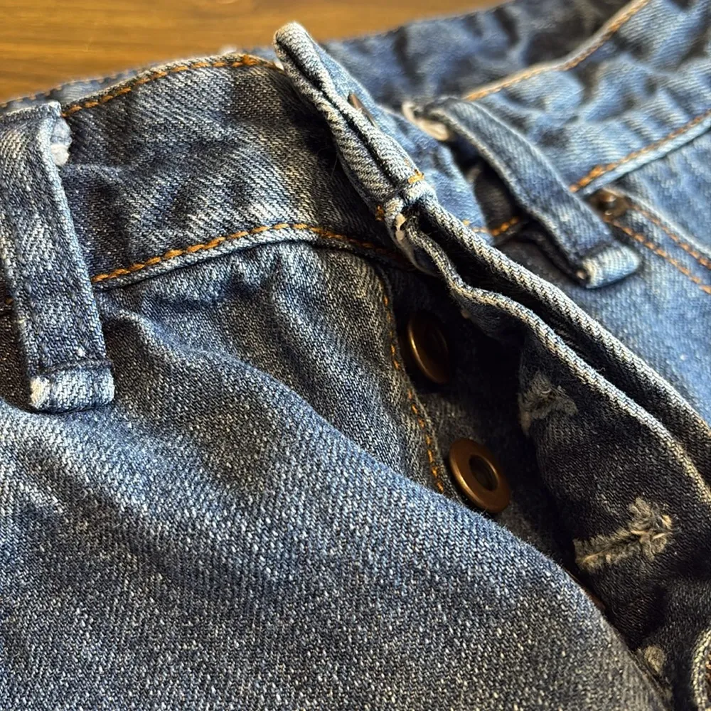 Free People Logan High Rise Cut Off Jean Shorts Distressed Button Fly Booty 26 - Image 14