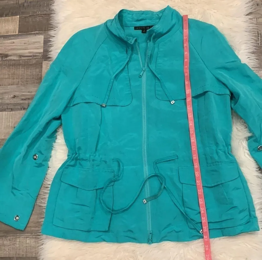 Lafayette 148 NY linen blend zip front jacket with subtle sheen 12 - Image 9