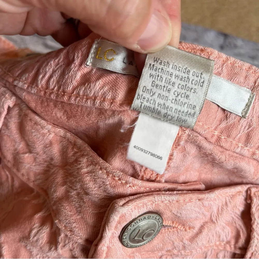 LC Lauren Conrad Coral Jacquard Pants 12 Casual Floral - Image 5