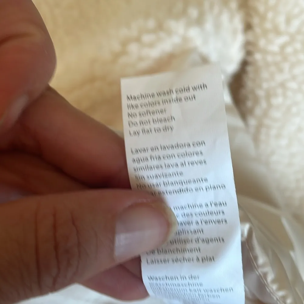 NWOT Fabletics Nelly Mixed Media Half Zip Size Large White Fleece Sherpa Puffer - Image 12