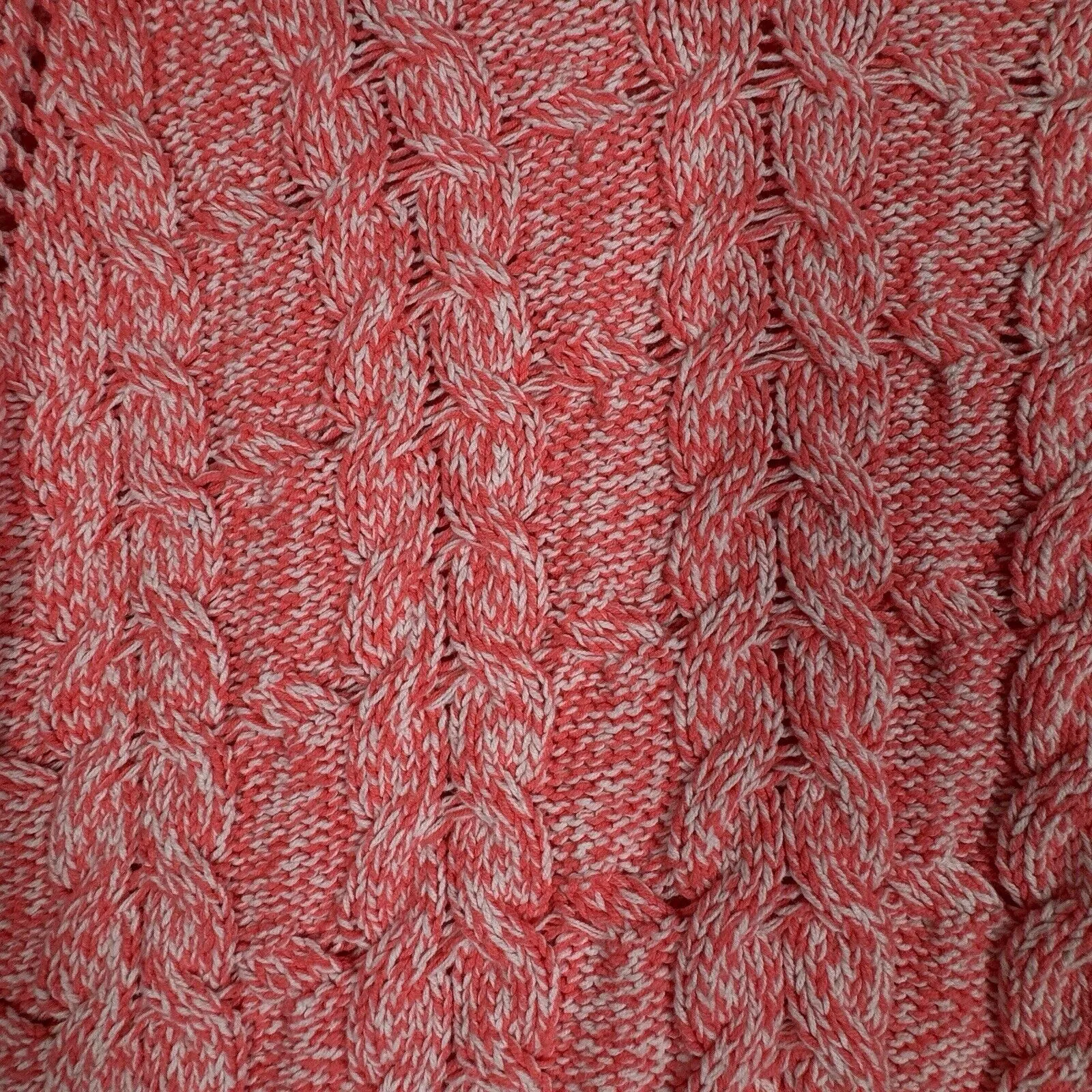 Express‎ Sweater Womens Medium Pink White Marled Chunky Oversized Preppy Comfy - Image 5