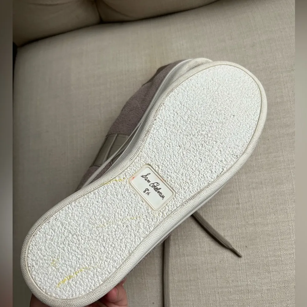 Sam Edelman Gray Suede and snake skin Lace Up Sneakers Marquette Size 8.5 - Image 2