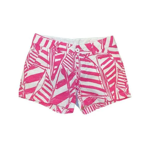 Lilly Pulitzer Women 2 Shorts Pink & White‎ Callahan 5" Yacht Sea Print Nautical - Image 2