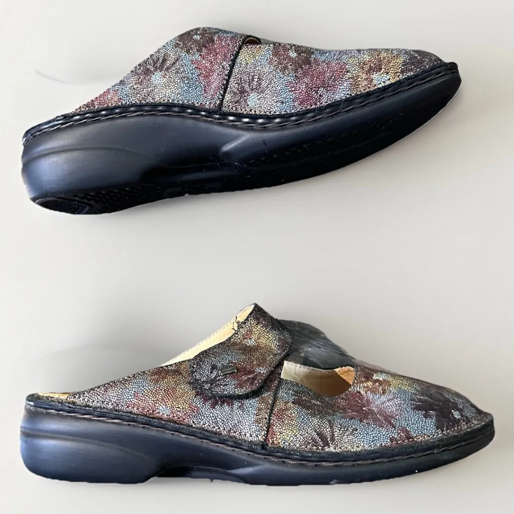 FINN COMFORT Stanford Sandals Clogs‎ Blue leather Germany 37 /6.5 USA - Image 3