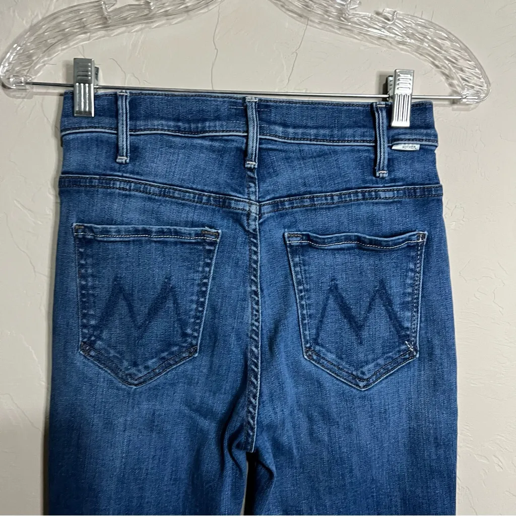 MOTHER The Hustler Ankle In One Trick Pony High Rise Flare Denim Jeans Blue Size 25 - Image 11
