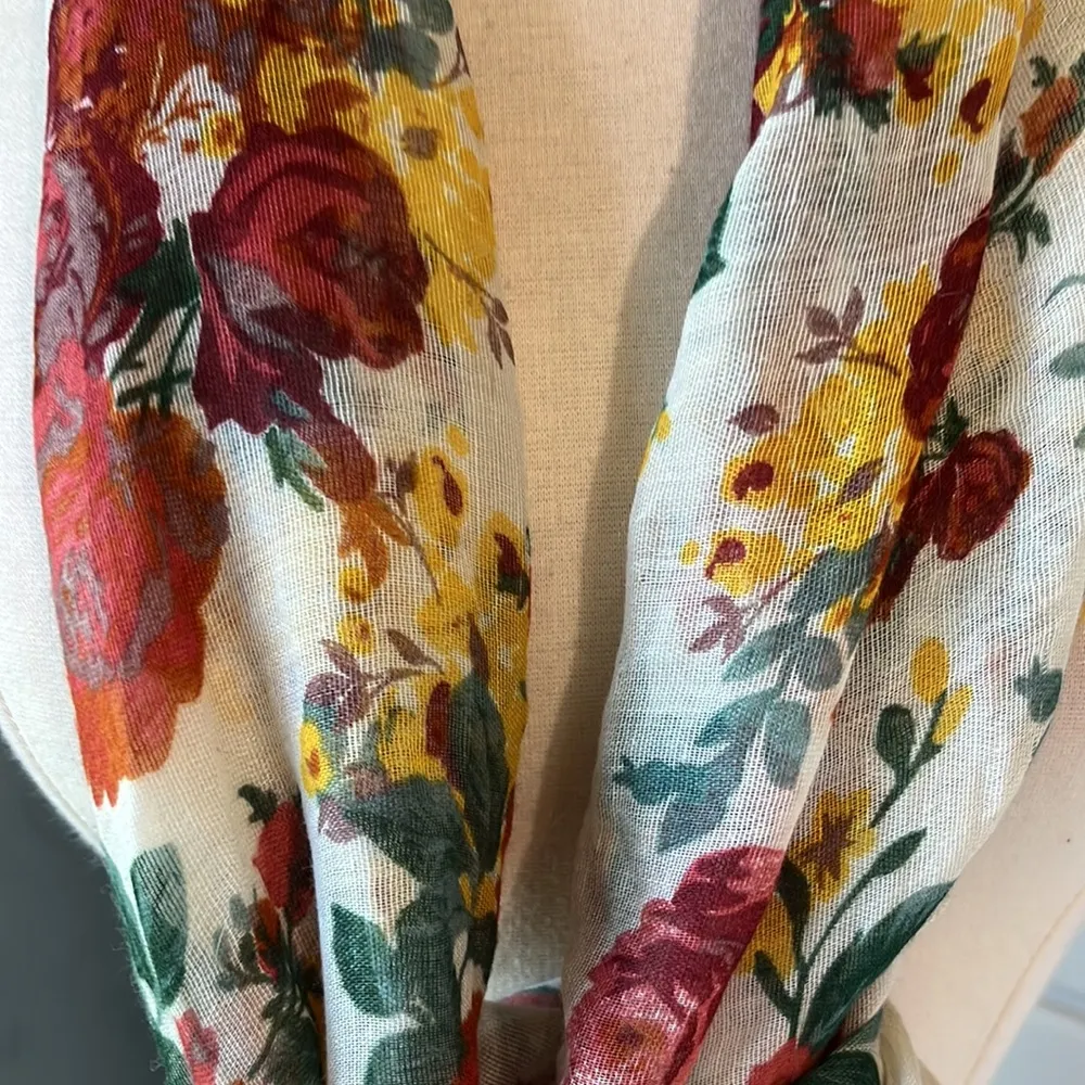 Sheer Floral Scarf Infinity Lightweight - Image 2