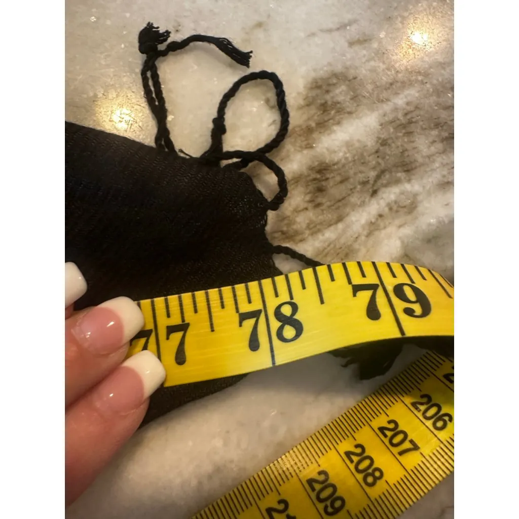 Women's Bijoux Terner Black Pseudo Pashmina Scarf Wrap One Size - Image 7