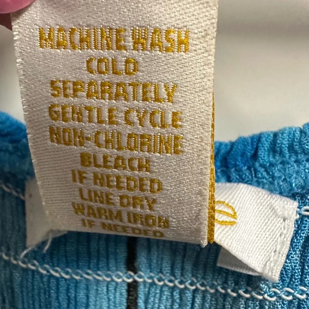 Klozlyne Blue Rayon Tropical Mirror Image Fish Hawaiian Print Dress Womens XL - Image 10