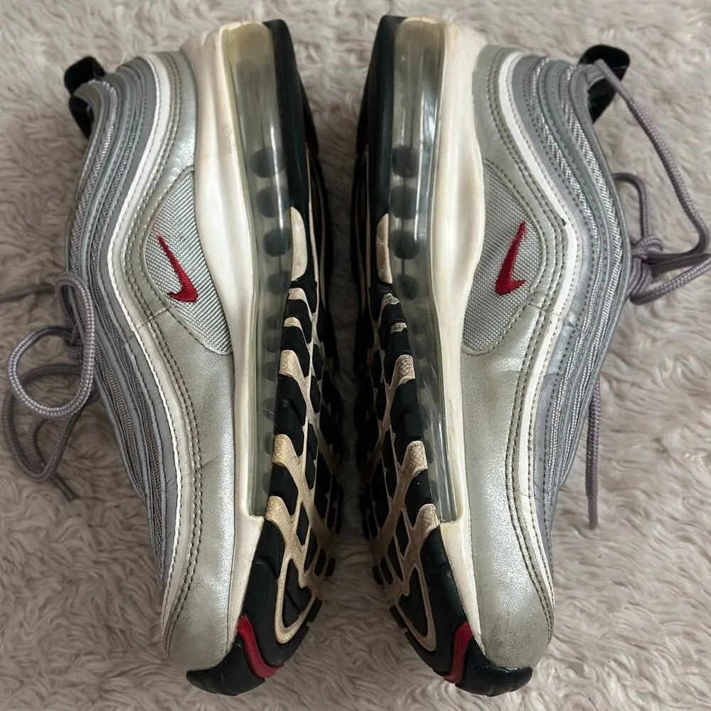 Women's Size 8 Nike Air Max 97 OG QS Silver Bullet Metallic Silver 885691-001 - Image 3