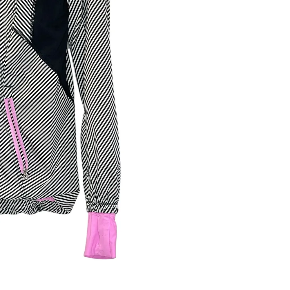 Lululemon  Downtime Jacket, Vintage Pink Black White Stripe, Size 4 - Image 3