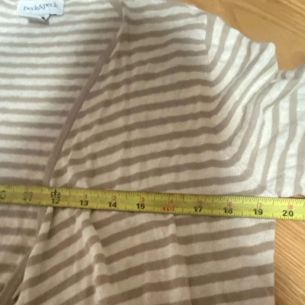 🏷️🏷️Women’s Medium Peck & Peck light striped duster cardigan - Image 10
