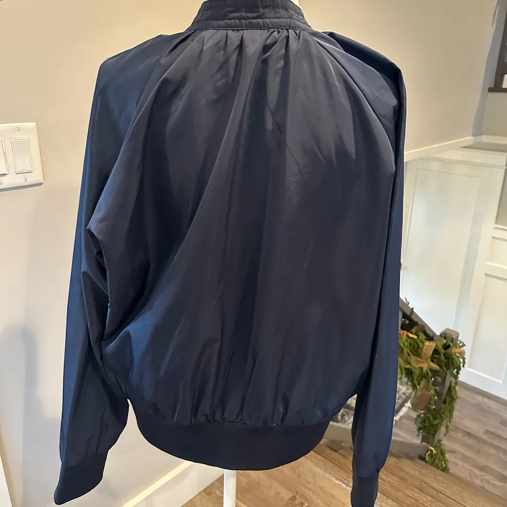 Free People Navy Bomber Jacket - Image 3