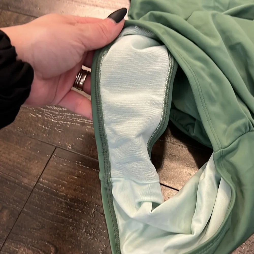 NWT Green Ruched Tummy Control One Piece Swimsuit - Image 4