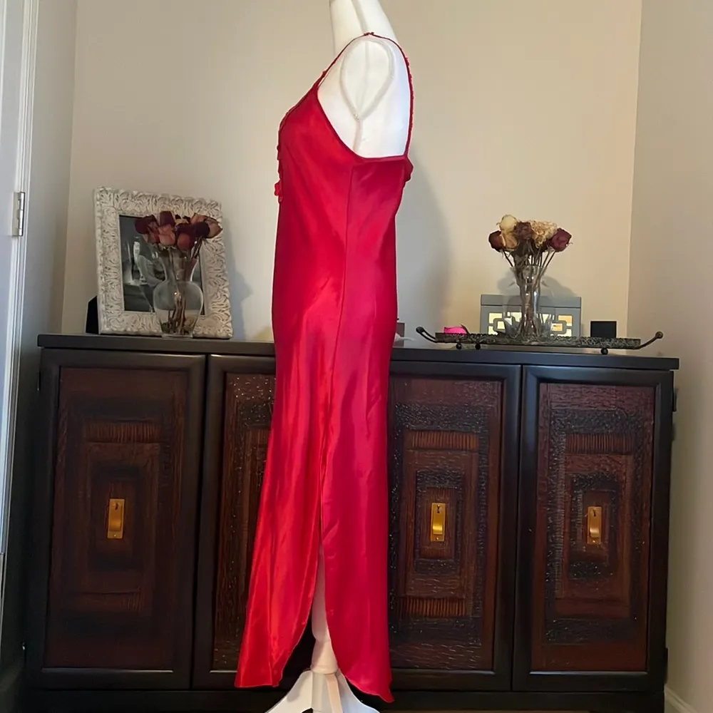 Vintage Inner Most Red Satin Gown size Small - Image 3