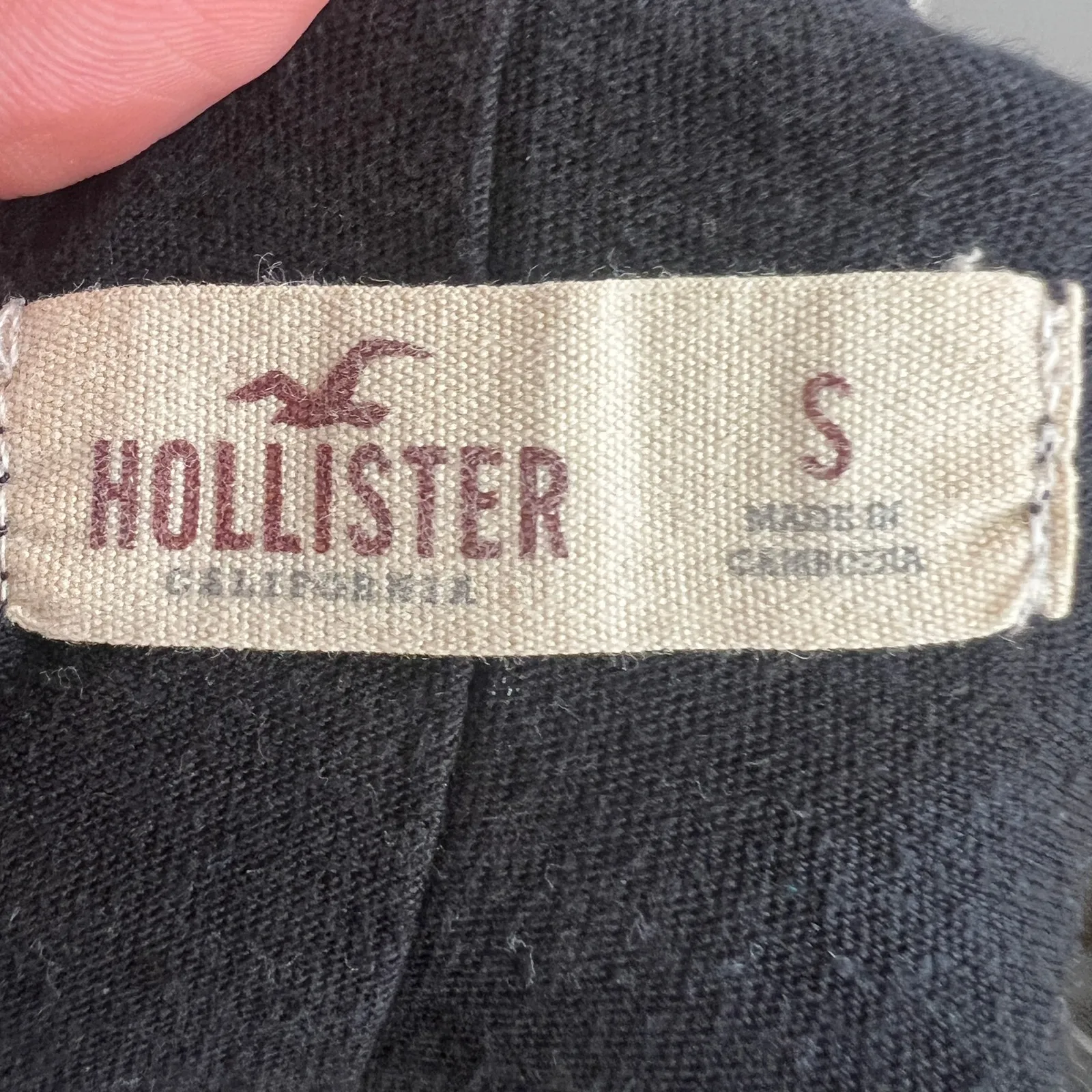 Y2K Hollister Black Graphic T Shirt Top 2000s‎ Indie Sleaze Preppy Grunge Small - Image 3