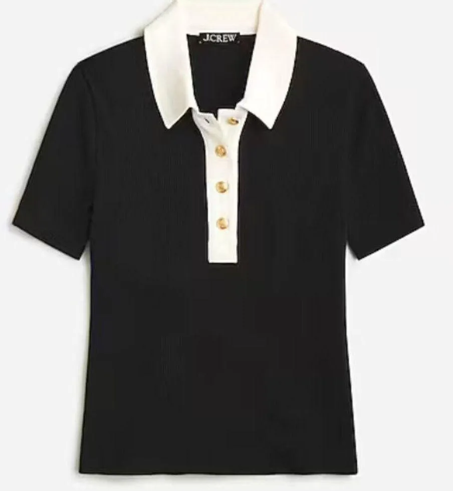 J. Crew Rib Sailor Polo Top Size Small - Image 4