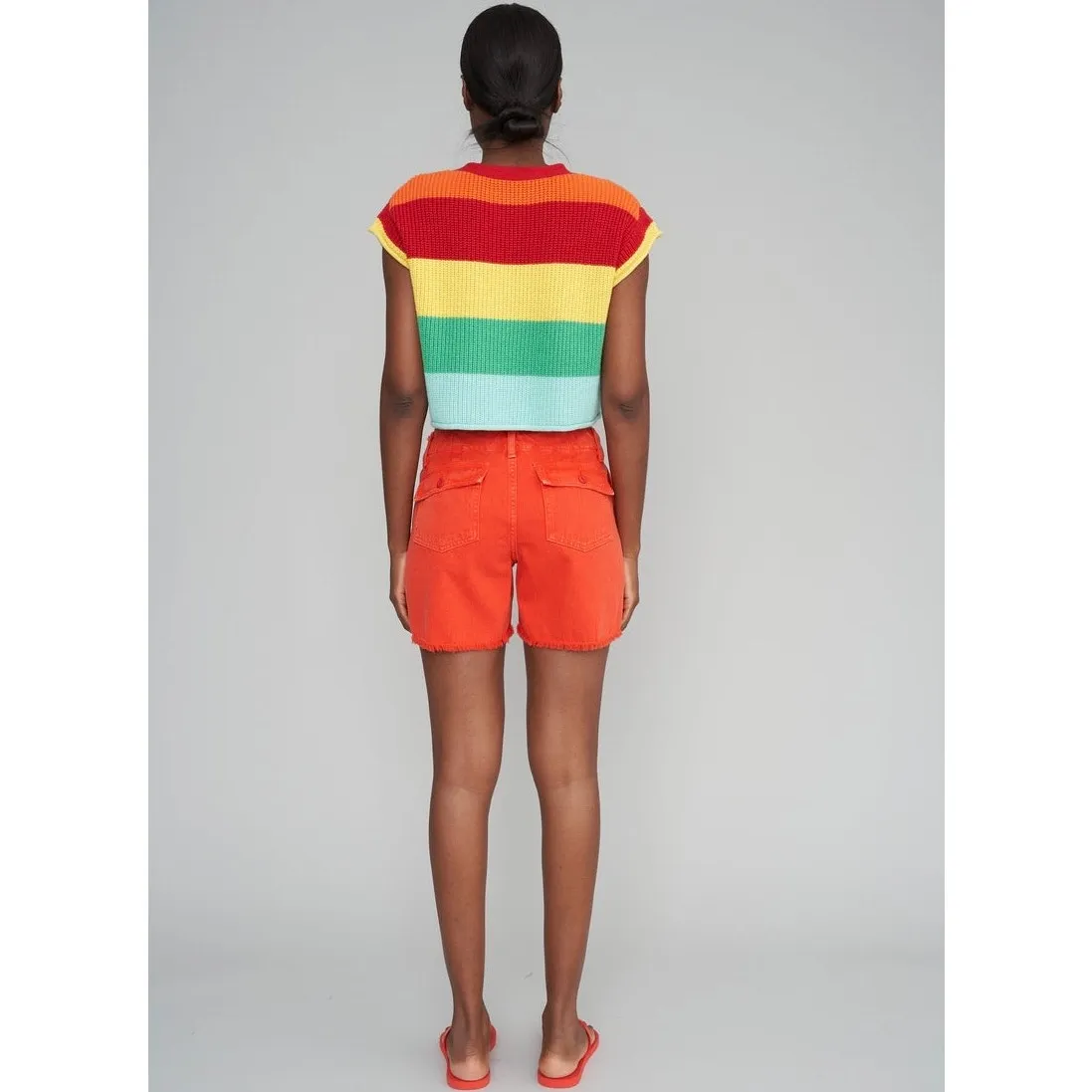 Le Superbe Woman's Red Beach Crawler Cut Off Shorts Size 2 $175 NWT - Image 10