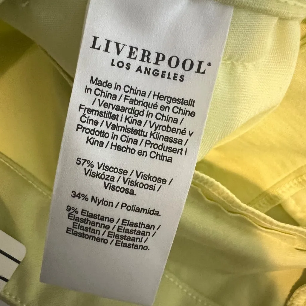 Liverpool Kelsey Trouser Ankle Ponte Pant Size 10 / 30‎ Petite Lemongrass NWT - Image 9