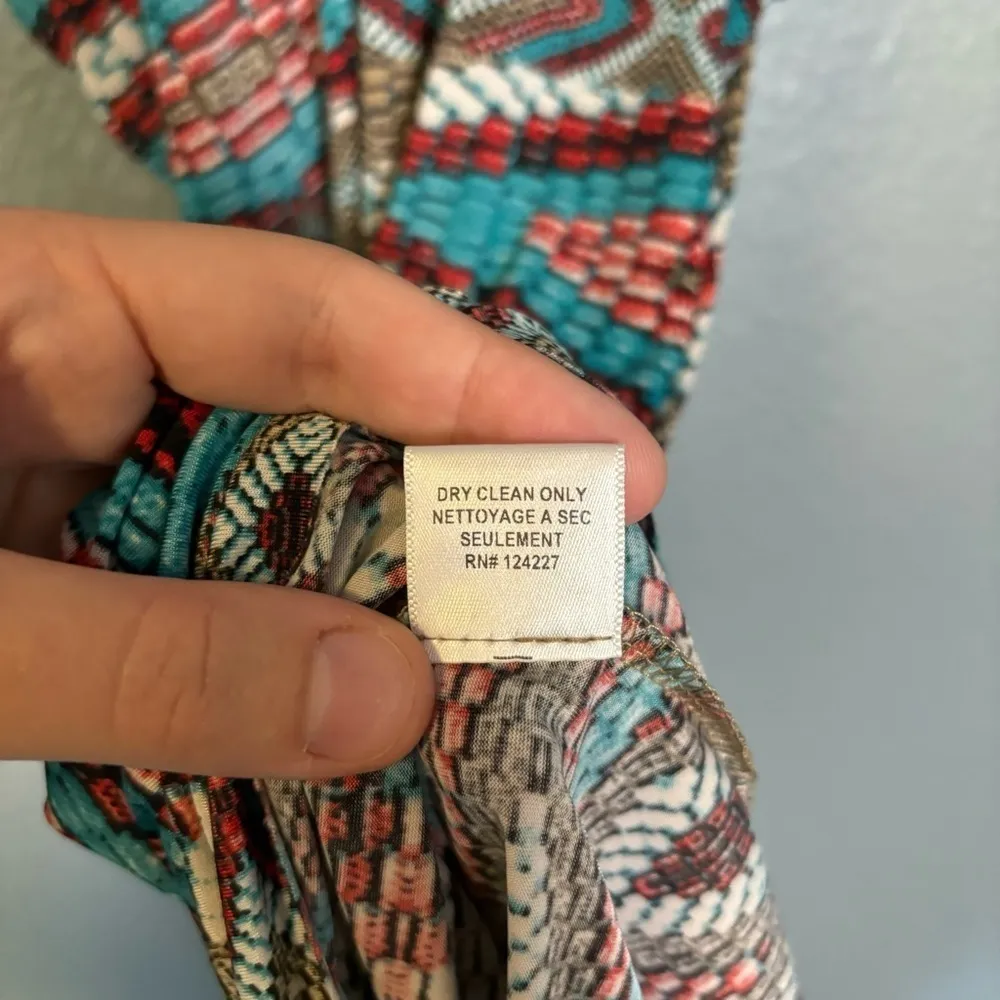 Misa Los Angeles Aztec Teal Colorful Printed Mini Racerback Dress Sz Small Beach - Image 13