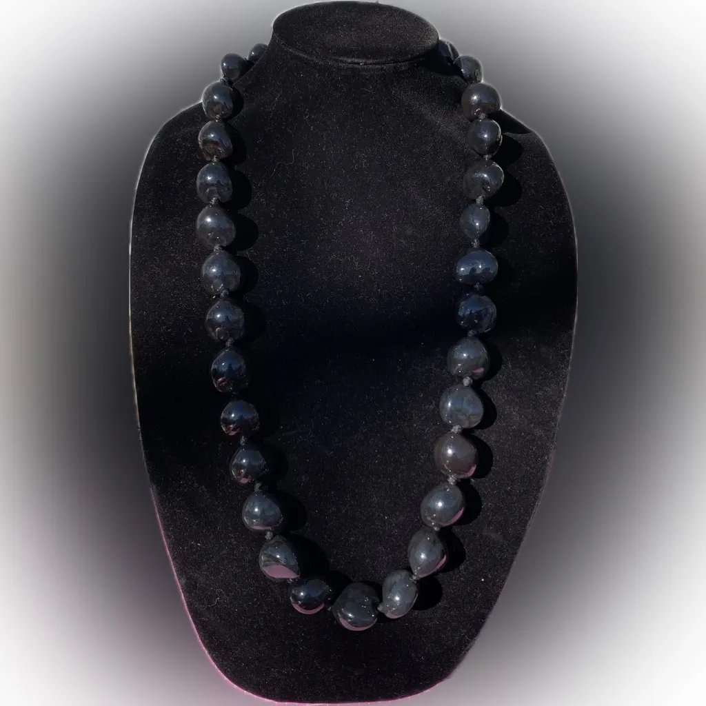 PANNEE by Panacea lightweight adjustable freestyle Black Beaded Necklace 40+6” - Image 7