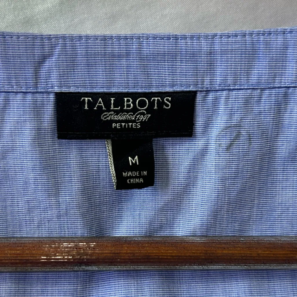 Talbots Blue Boxy Ruffled Tank Top sz M petite - Image 4
