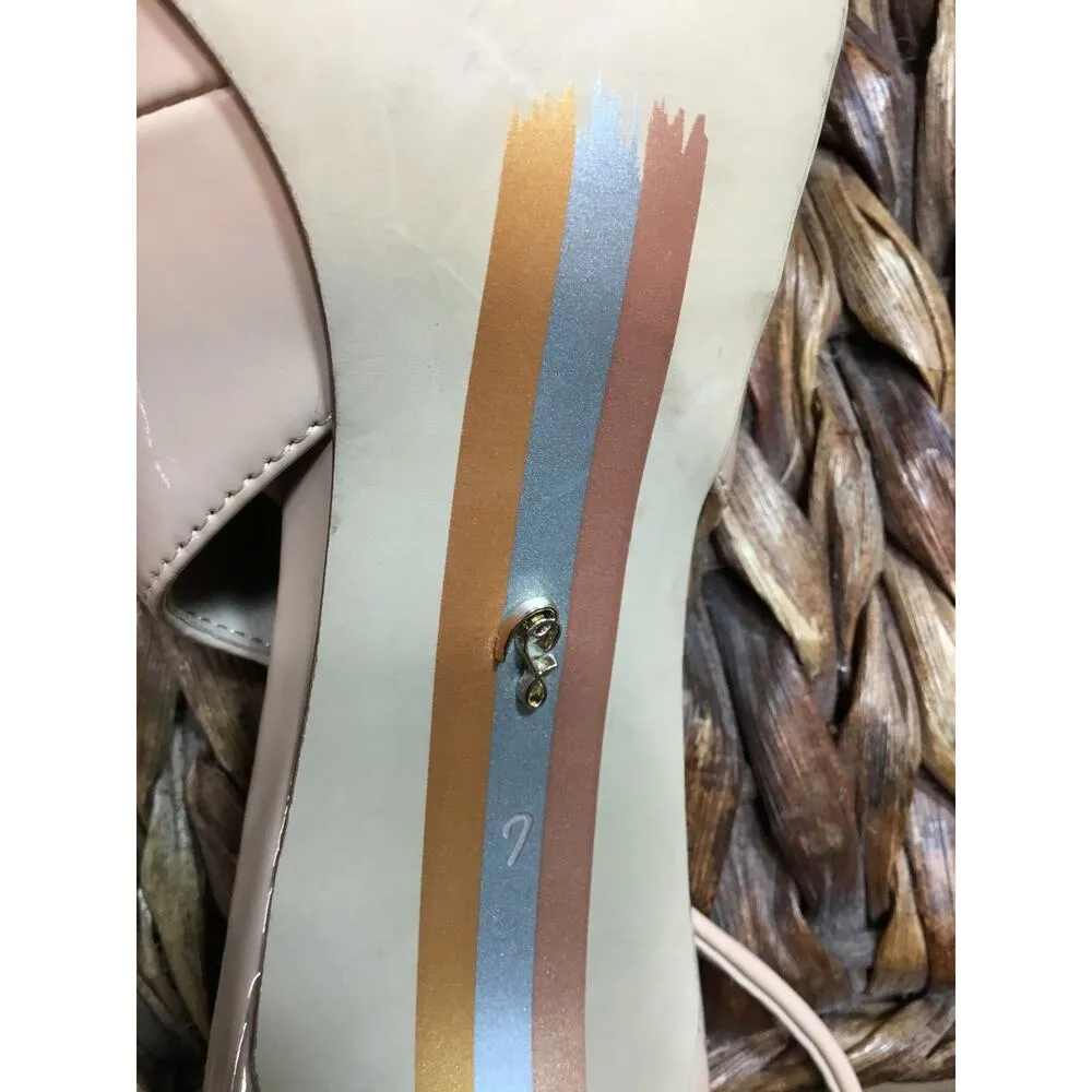 Sam Edelman Hazel Slingback Pumps Heels Women's 7 Beige Leather Pointed Toe - Image 7