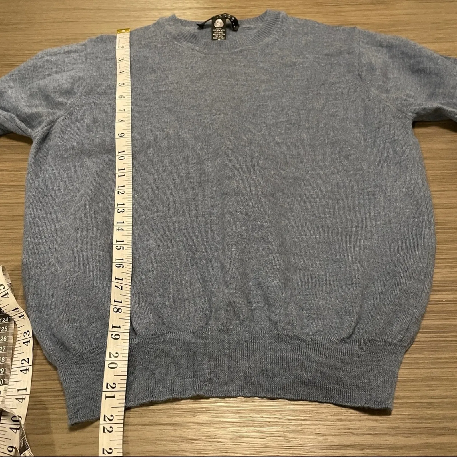 Fiesole‎ Gray Wool Long Sleeve Sweater Size M Blue Size M - Image 7