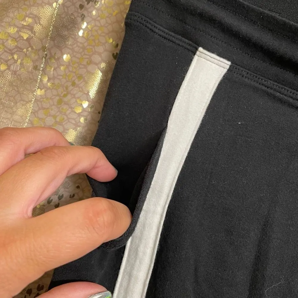 PINK Victorias Secret Black White Rhinestone Bling Joggers, Medium - Image 5