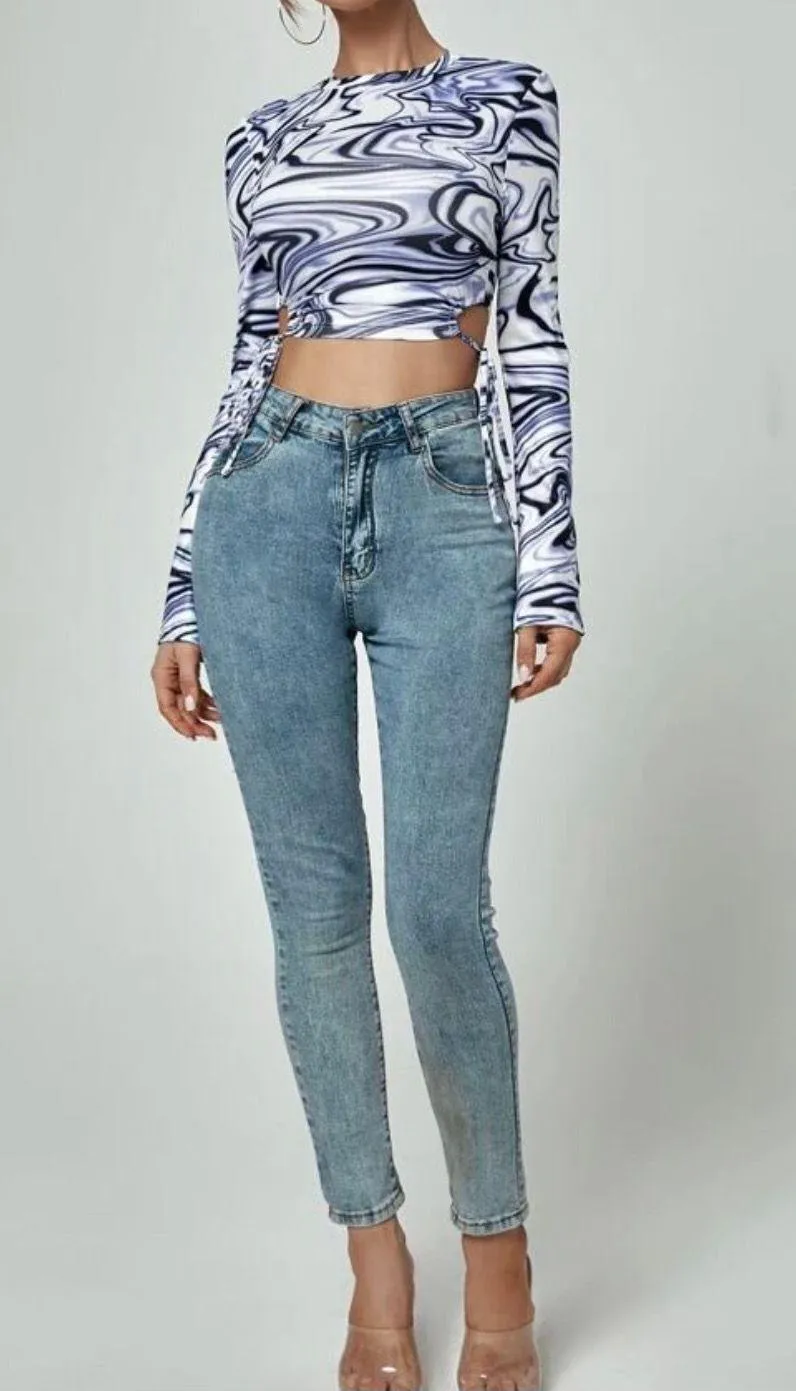 Marble Print Top  - Image 2