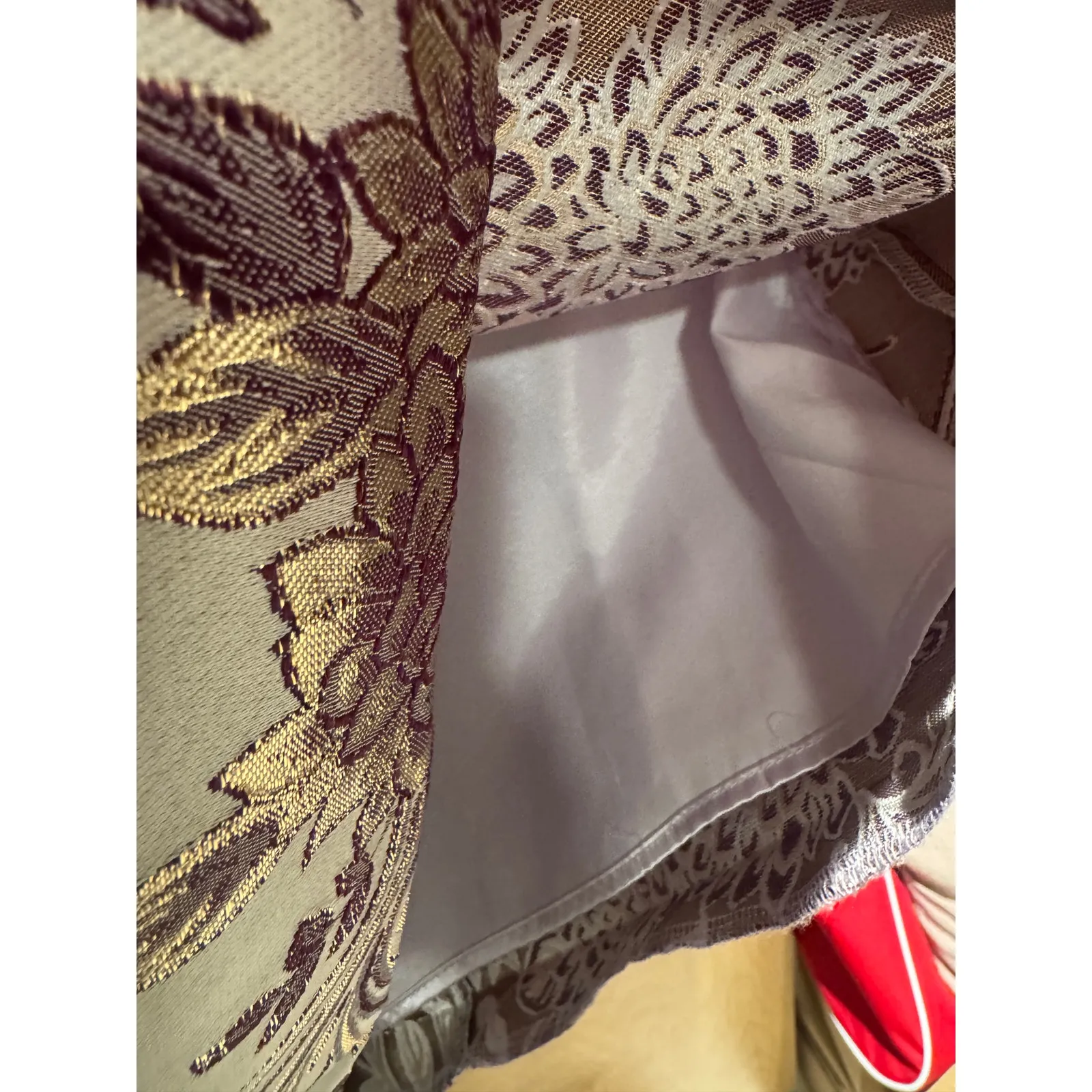 Lulu’s Go with the Glow Purple Metallic Floral Jacquard Shift Dress Size Small - Image 6