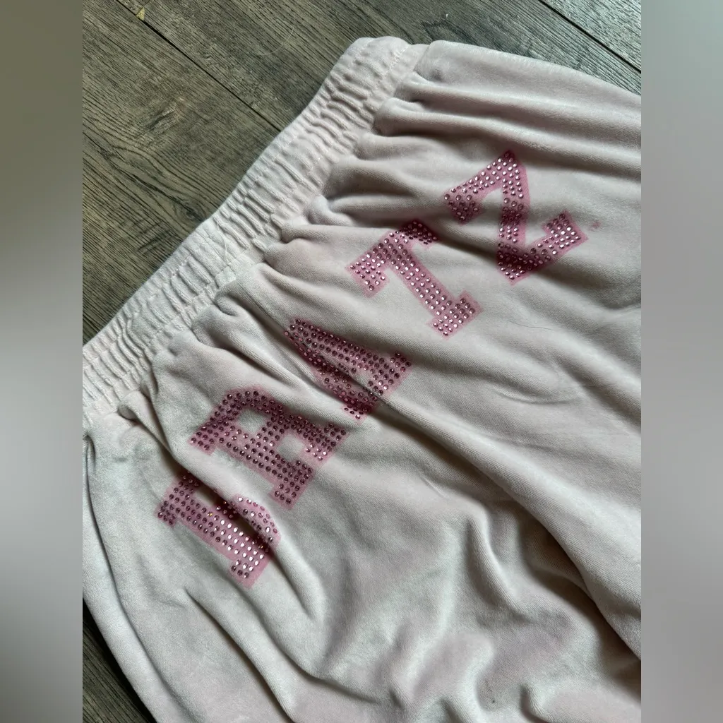 Dolls Kill Bratz Velour Wide Leg Track Pants- Medium - Image 2