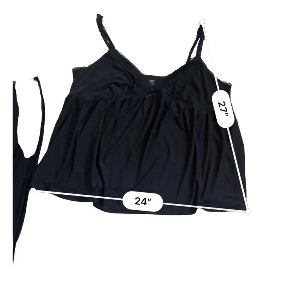 George Jersey black Cropped Sleep Pant Pajama set Size 2X - Image 3