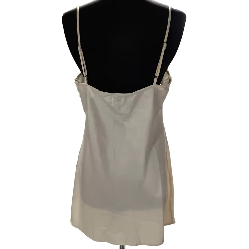 Princess Polly Marseille Cream Satin Mini Slip Dress size 10 - Image 4