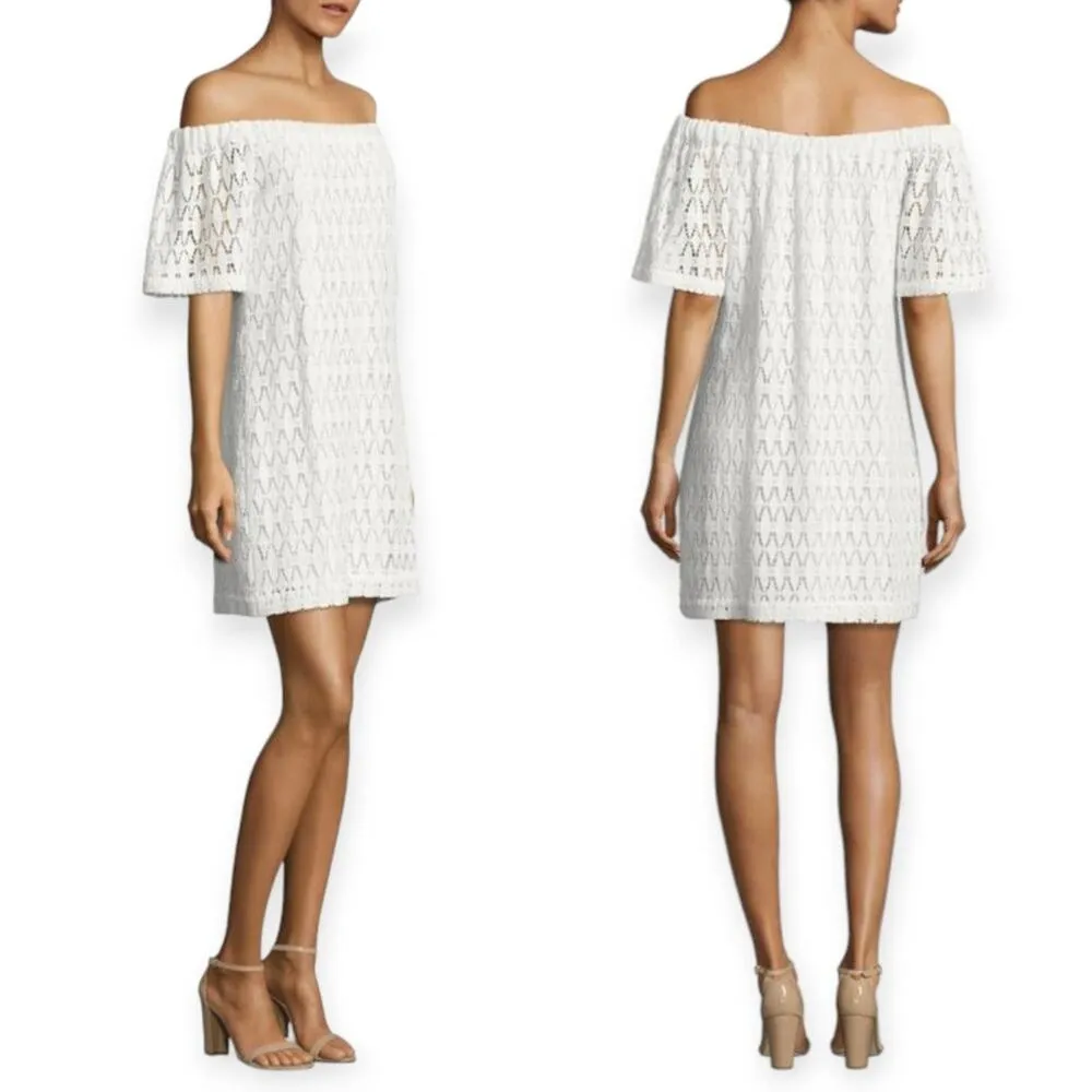 A.L.C. | XS 0 | Ario White Crochet Lace Off-The-Shoulder Mini Dress | MSRP $345 - Image 2