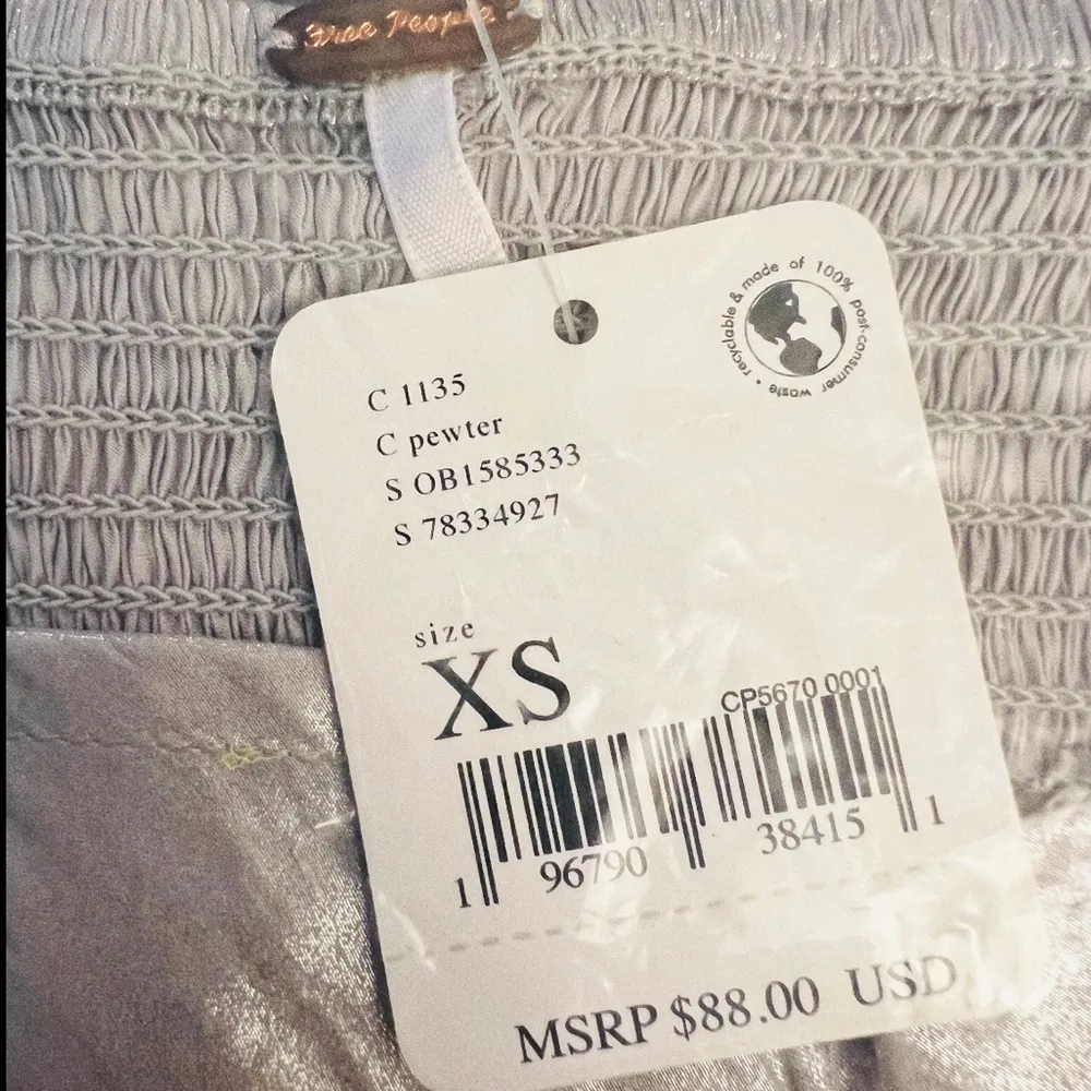 🩶 Cassandra Metallic Top / Pewter (Silver), Size XS - Image 8